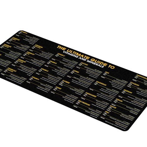 Image of Vitamin Cheatsheet Mouse Pad, Health & Nutrition Desk Mat, Perfect for Dietitians & Fitness Trainers Healthy Living & Wellness, Essential Computer Accessories for Study, and Reference Purposes KMH