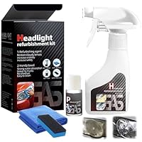 Scheinwerfer Aufbereitung Set, Headlight Restoration Kit 180ml, Scheinwerfer Polierset, Scheinwerfer Restaurationsspray, Flüssiges Scheinwerfer-Reparaturmittel für Reinigt Poliert Vermattete Vergilbte