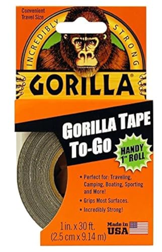 Image of Gorilla 6100101-9 Duct Tape to-Go, 1 inch x 10 yd, Black, (Pack of 9), 9-Pack, 9 Piece