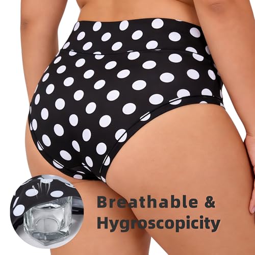 Image of Women's Underwear Plus Size XL-6XL Panties Briefs High Waist Rose Floral Print 6 Pack Undies