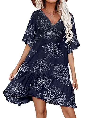 Aoulaydo Womens Swimsuit Coverups Sexy V Neck Bathing Suit Cover Ups Casual Loose Cover Up for Swimwear