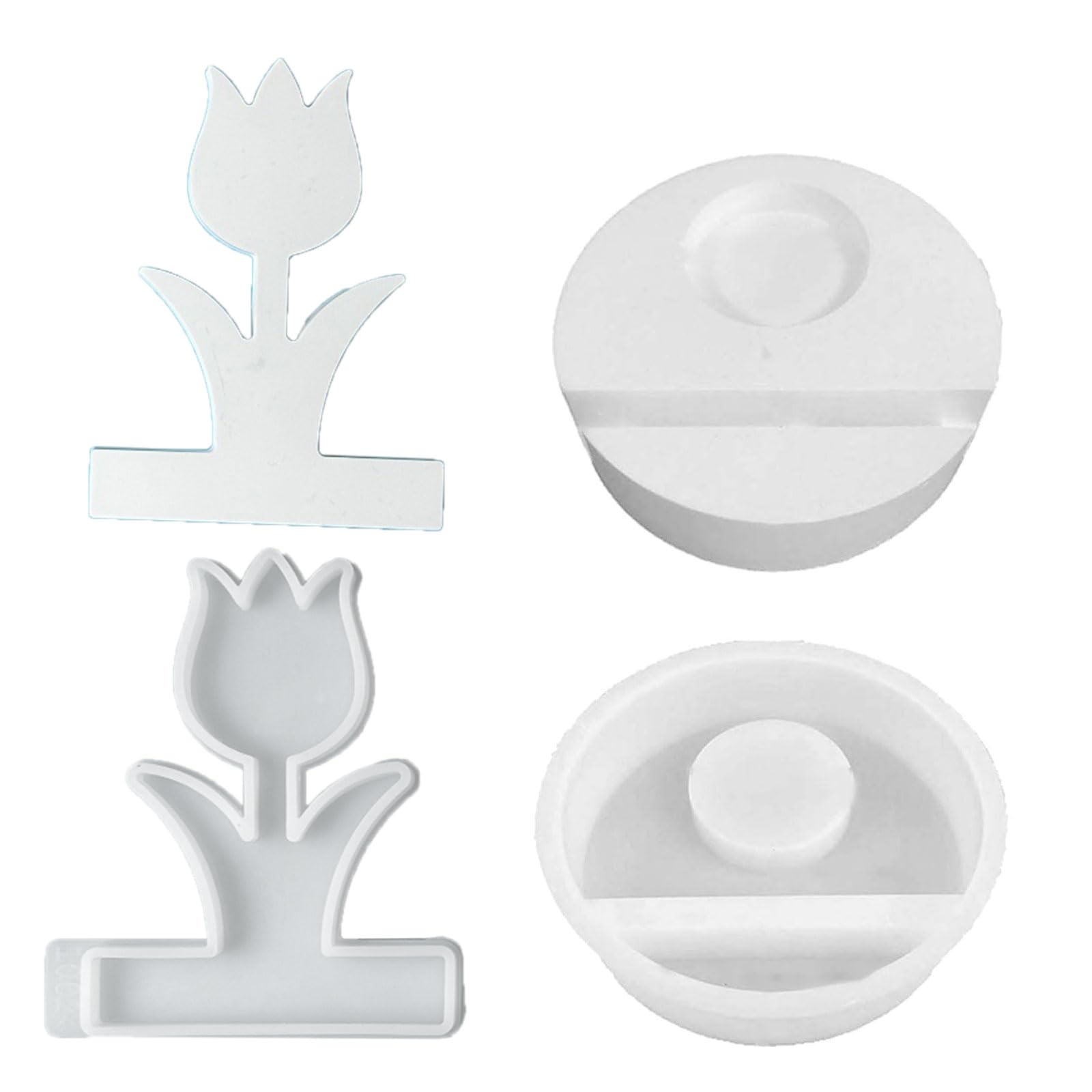 Kalttoy Silicone Flower Candlesticks Resins Molds Tulips Holder Silicone Molds Concrete Castings Candlesticks Tulips Holder Resins for Making