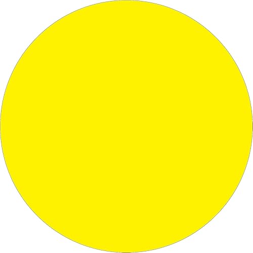 Tape Logic DL1390FY Etiquetas extraíbles, círculo de 2 pulgadas, amarillo fluorescente, 500 por rollo