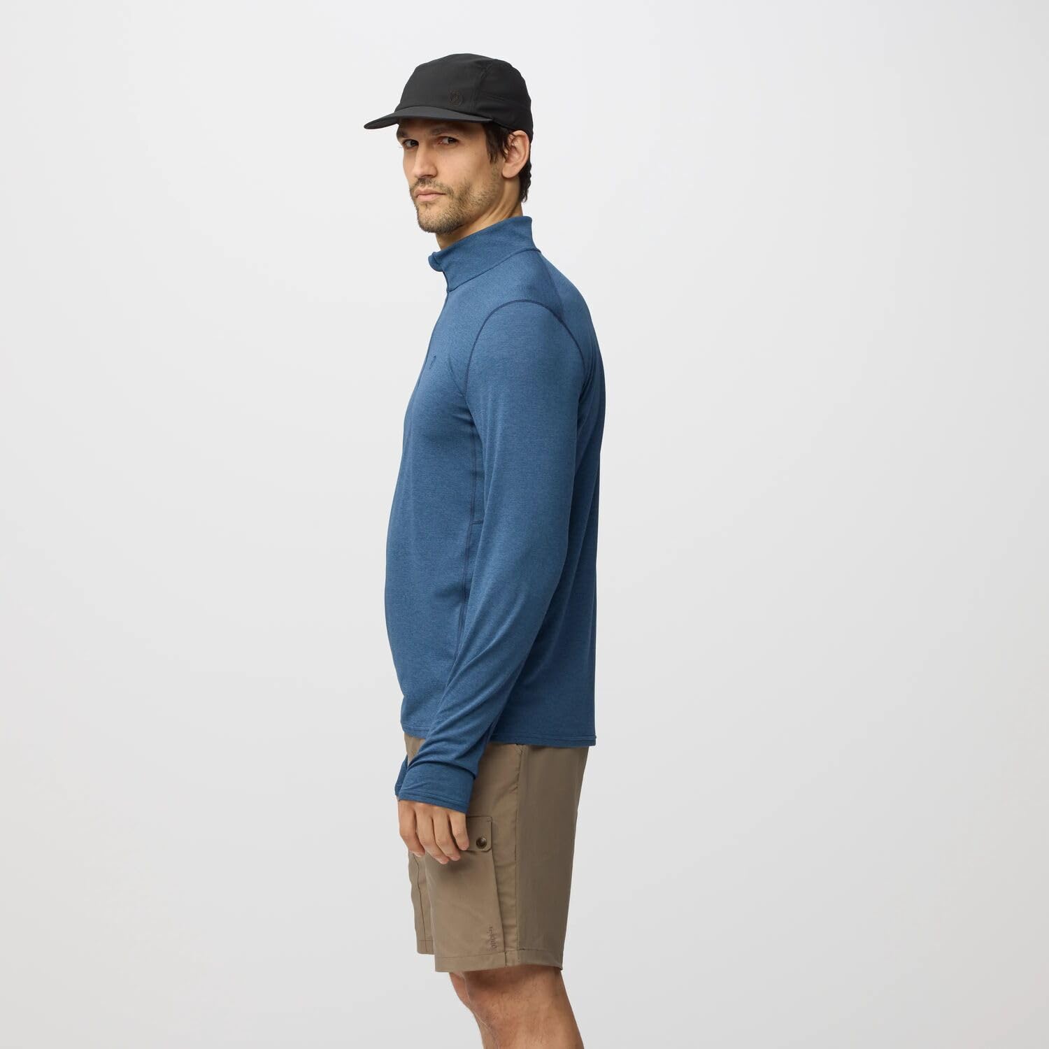 Fjällräven Męski T-shirt Abisko Day Hike Half Zip T-shirt, niebieski indygo, L