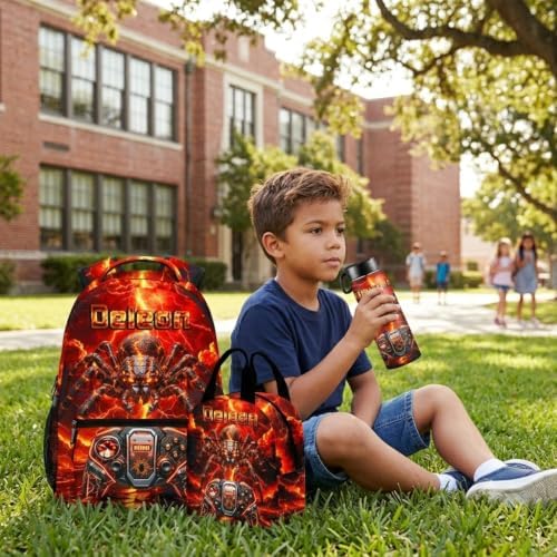 Artsadd Back to School Personalized Backpacks for Boys Backpack and Lunch Bag Set Gifts for Son Customized Kids Bookbag Casual Unisex SchoolBags Custom Backpack - 1