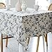 Dremisland Pastorale Rechteckige Tischdecke Blau Blumen Längliche Tischtuch Staubdicht Knitterfrei Leinen Tischdecke für Restaurant Picknick Küchen Tischdekoration