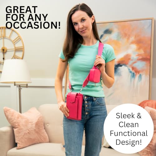 Crossbody Phone Purse (Pink) - Touch Screen Handbags for Women - Zippered Pouch & Phone Sling Crossbody (Boca)4