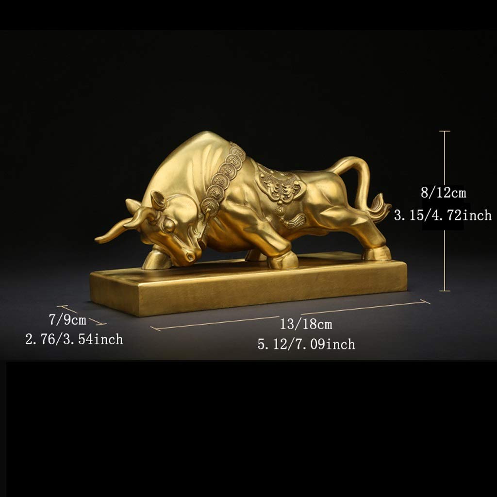 Statua di Feng Shui/Ricchezza Figurina fortunata Feng Shui cinese Decorazione Ornamento Moneta Rame puro Ornamenti di mucca Statuette per regali di Capodanno Soldi Ricchezza fortunata Statua di prote