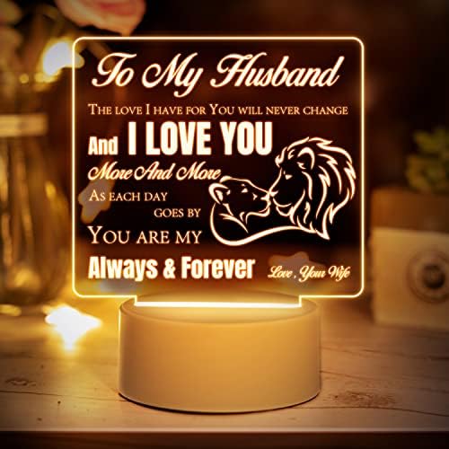 Fathers Day Ideal Gifts for Husband - Husband Gifts from Wife, Birthday Gifts for Husband Him Night Light, Romantic Husband Gifts for Christmas, Retirement, Anniversary Wedding Gifts for Husband