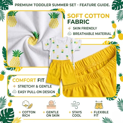Image of Krishn Creations Kids Clothes for Boys | Cotton Printed Half Sleeve T-shirt and Shorts Baby Boy Dress | Casual Wear Kids Clothes