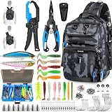 PLUSINNO Fishing Backpack with Tackle Box, Fishing Gear Storage Bag