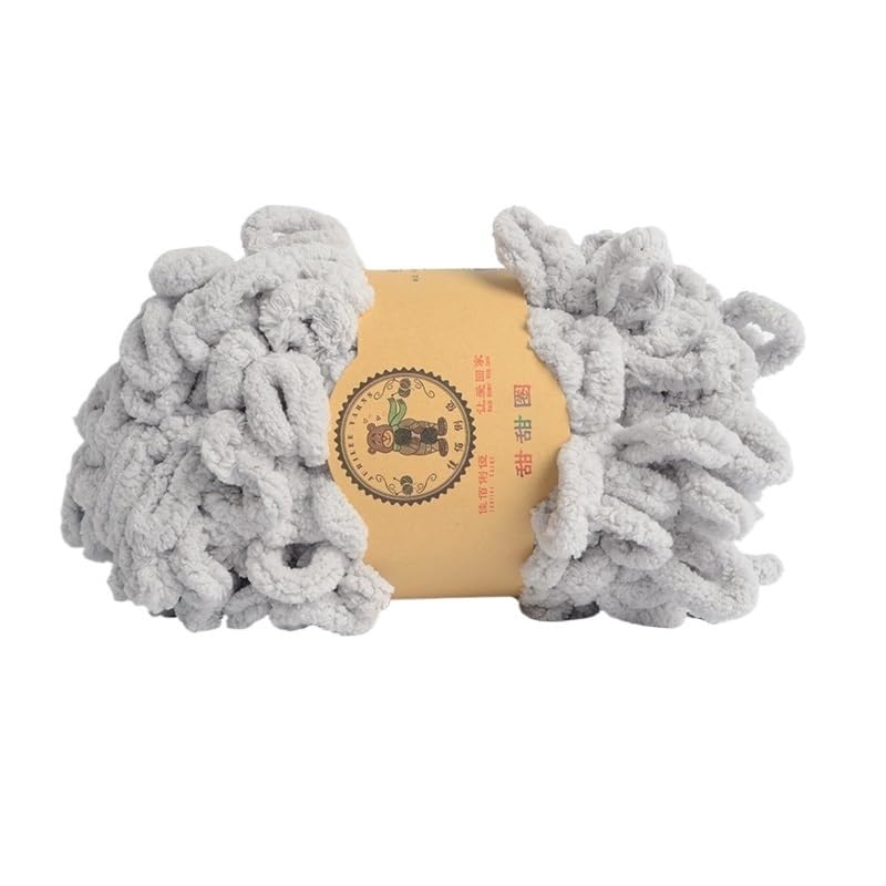 Przędza z pętelką na palec, 3 kulki Puffy Loop Przędza palcowa Wełniana plecionka ręczna Lina Knitting Gruba aksamitna tęczowa przędza(Ga)