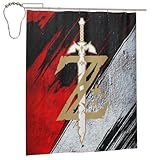 FKVHWZAQ Video Game The Legend of Ze-lda Shower Curtains Sets Cartoon Shower Curtain with 12 Stainless Steel Hooks Quick Drying for Bathroom Home Decoration Unisex 60x72 in