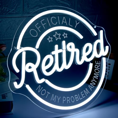 Image of Retired Neon Sign for Wall Decor Retirement Neon Light for Retiree Man Cave | Dimmable LED Neon,Retiree Birthday Gifts,Led 5V USB Powered,Retiree Bedroom Decor,Retirement Party Wall Art,13.7*12in