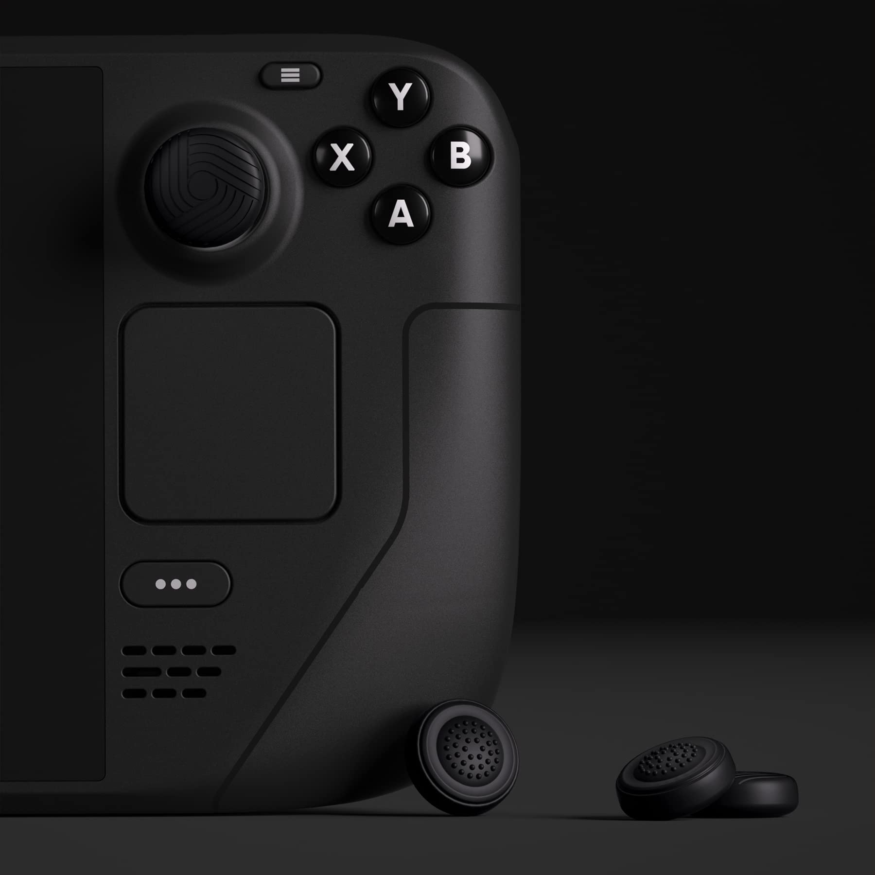 PlayVital Joystick Kappen für Steam Deck LCD,Thumbsticks Grips Caps für PS Portal Remote Player, Schutzkappen Zubehör für Steam Deck OLED Controller(Samurai & Guardian Edition-Schwarz) - 5