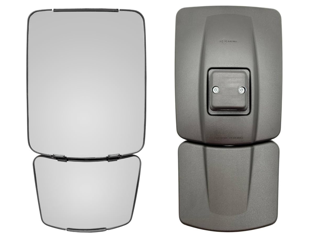Matel Service Espejo retrovisor convexo ACV0805960 G304810150020, homologado E20, apto para New Holland T4 T5, Case IH Farmall LUXXUM, Steyr Compacto, Ø17 mm, 435 x 223 mm
