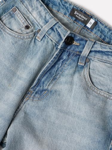 Image of BENE KLEED Women's Blue Pure Cotton Solid Jeans | Jeans | Plain-Bootcut Fit