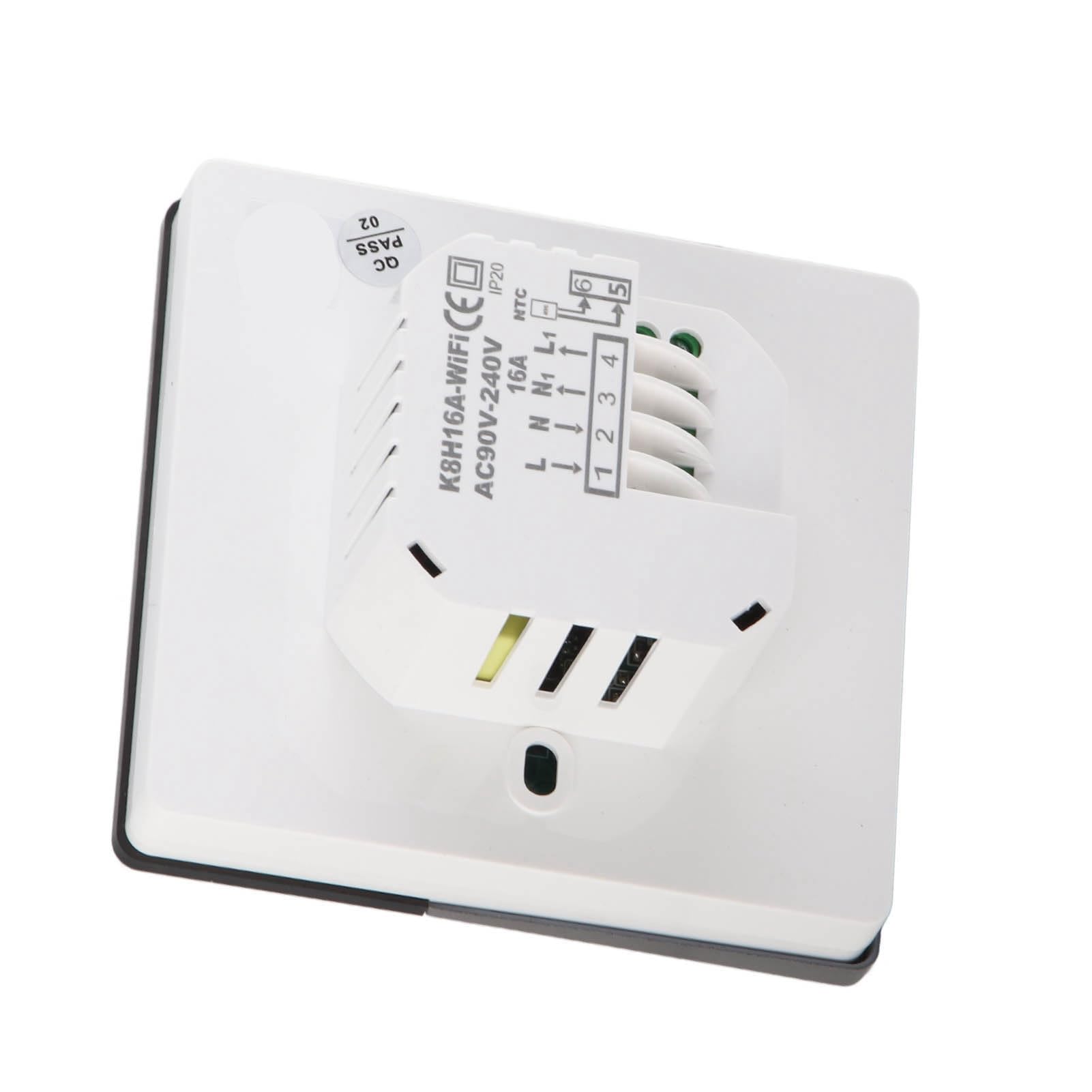 Termostato digitale Visualizza LCD grande App App Grey programmabile Termostato di controllo telecomandato con cavo di rilevamento di 3 metri AC90 V 240 V 16A riscaldamento (Con wifi)