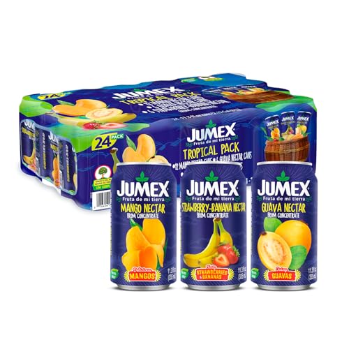 Image of Jumex Tropical Pack (Mango, Strawberry-Banana, and Guava) | Recyclable Cans with Non-BPA Lining | 11.3 Fl Oz (Pack of 24)