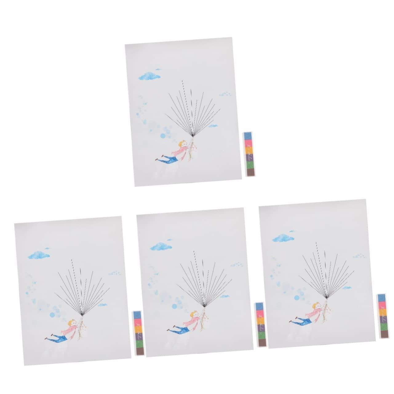 Abaodam 4stücke Fingerabdruck Für Hochzeiten Signierbild Romantisches Hochzeitsornament Für Unvergessliche Erinnerungen