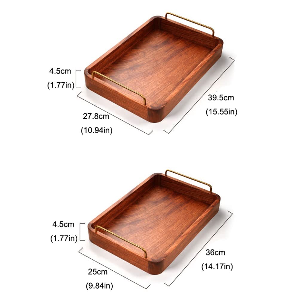 Bandeja Bandeja Moderna con Asas de Metal Bandeja de Desayuno Centro Decorativo decoración decoración Rectangular Mesa de café. Bandejas para Servir Comida(S)