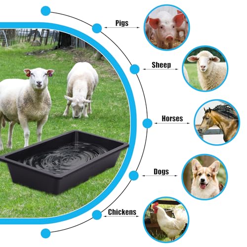 KHEARPSL 3pcs Livestock Feeding Trough Goat Feeder Horse Trough Livestock Feed Pan Water Trough for Livestock Pig Goat Horse Cattle Large Dogs