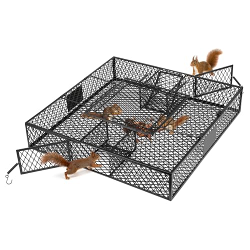 Ubalun Heavy-Duty Squirrelinator Squirrel Trap 2-Door Animal Humane Catch & Release Cage Trap Holds up to 25 Squirrels Safe Relocation (1 Trap)