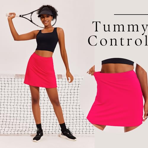 Image of Ekouaer 16 inch Golf Skorts for Woman with Inner Pockets Silicone Grippers Tennis Skirt Quick Dry Athletic Pickleball Skort