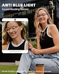 JM Reading Glasses for Women with Spring Hinge Square Reader Glasses Ladies | One Piece Nose Pads,Mix Color