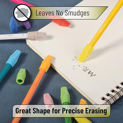 Image of Mr. Pen- Pencil Erasers Toppers, 120 Pack, Colorful, Latex Free, No Smudge | Mr Pen Erasers for Pencils, Pencil Top Erasers, Eraser Caps, Eraser Tops