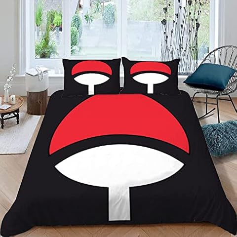 MOUPL 100% Mikrofaser Bettwäsche-Sets 135x200 2teilig 3D Motiv Japan Anime Rune Kinderbettwäsche Cover