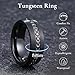 King Will 8mm Mens Black Tungsten Carbide Wedding Ring CZ Inlay Brushed Surface Domed Style 9