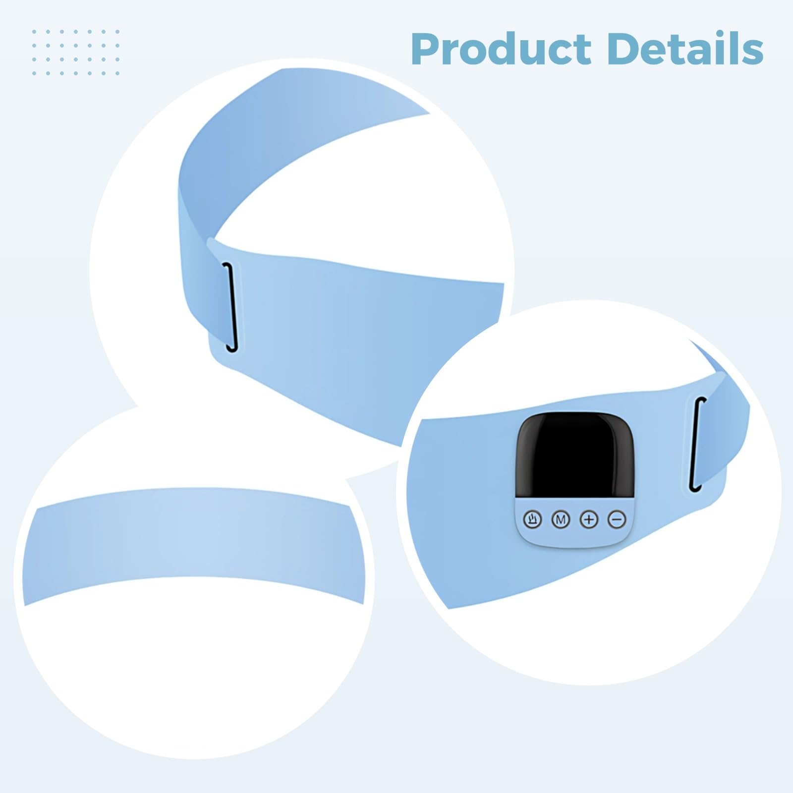 Almohadilla térmica menstrual, calefacción ajustable y masajeador de vibración para comodidad abdominal, recargable por USB inalámbrico, 8 modos de vibración, pantalla digital de temperatura, tela