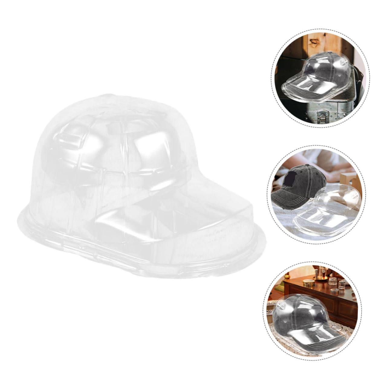 Gatuida Organizador de Gorras de Béisbol 6 Unidades Cajas Transparentes Colgantes, Soporte de Plástico Pp para Proteger y Organizar Sombreros Visera Curva en Hogares y Tiendas
