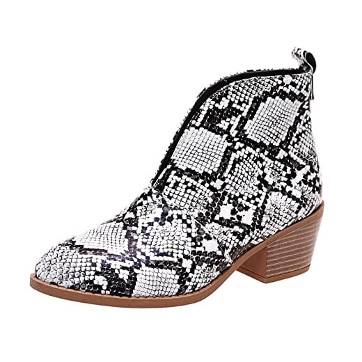 Susenstone 2022 Femmes Bottines Hiver Chelsea Talon éPais Chelsea Bottes éQuitation Bottes Militaires ImperméAble Confortable Sans Lacet Chaussures D'Hiver En Plein Air pour Femmes