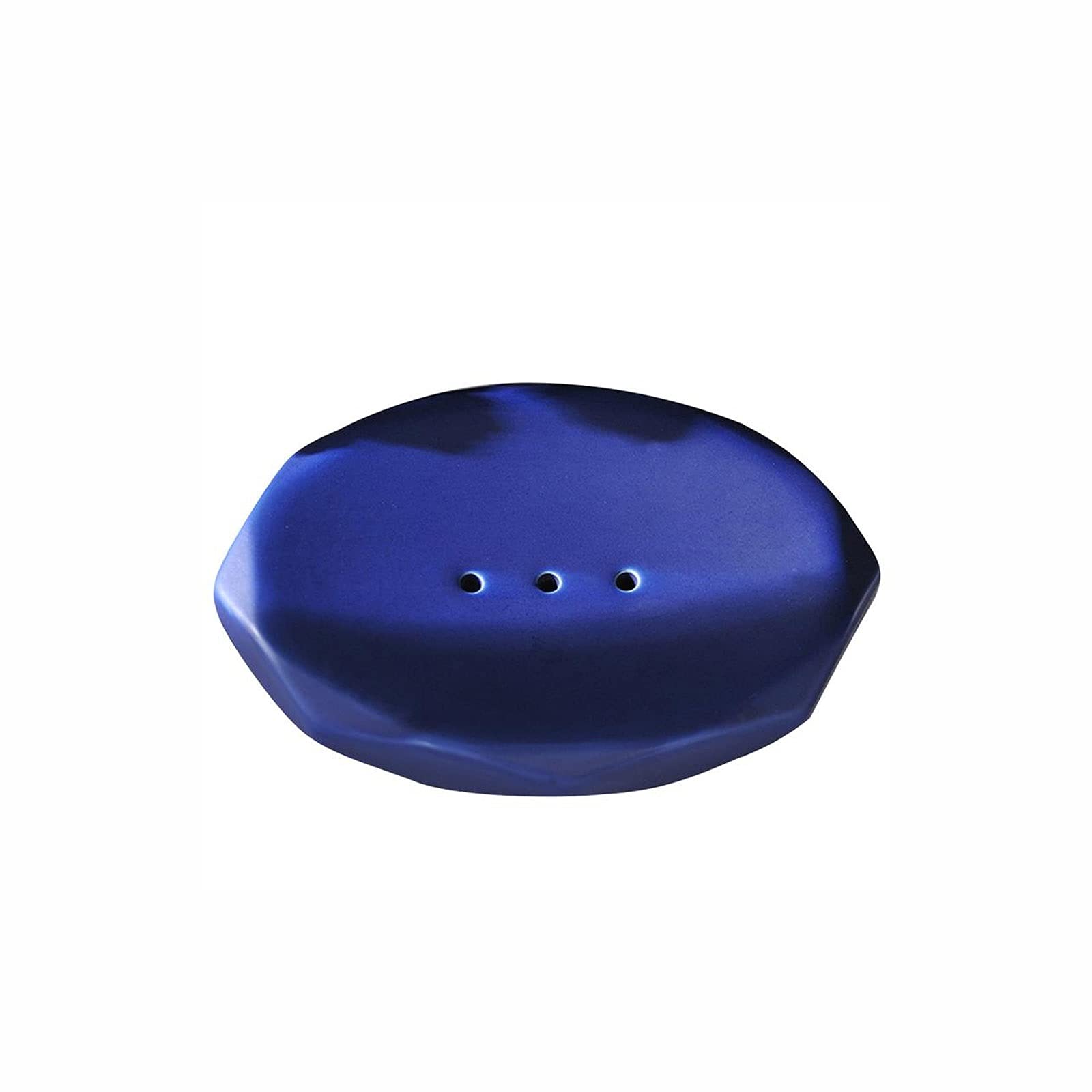 JINGYAN Soap Dishes Soap Dish Ceramic Box Holder Bathroom Supply For Home Dorm Hotel Drain(Blue)