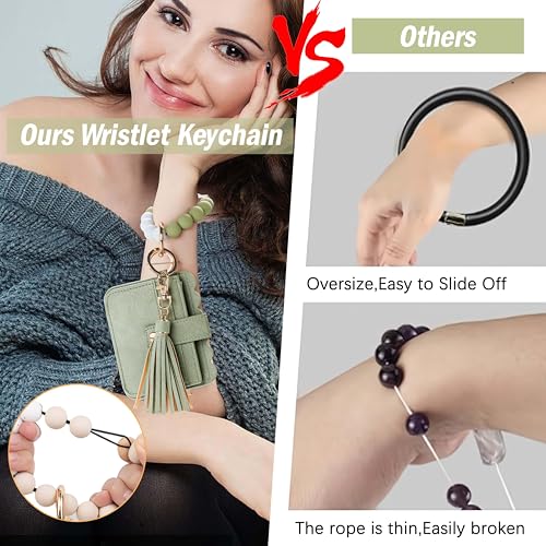 Image of Wristlet Wallet for Women with Keychain - RFID Card Holder Small Wallet Wristlet with Key Ring