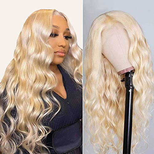 613 Lace Front Wig Human Hair,T Part 20 Inch Blonde Body Wave Lace Front Wigs with Baby Hair 150% Density Brazilian Virgin 13x4x1 Body Wave Lace Front Human Hair Wigs (20 Inch,613 Blonde)