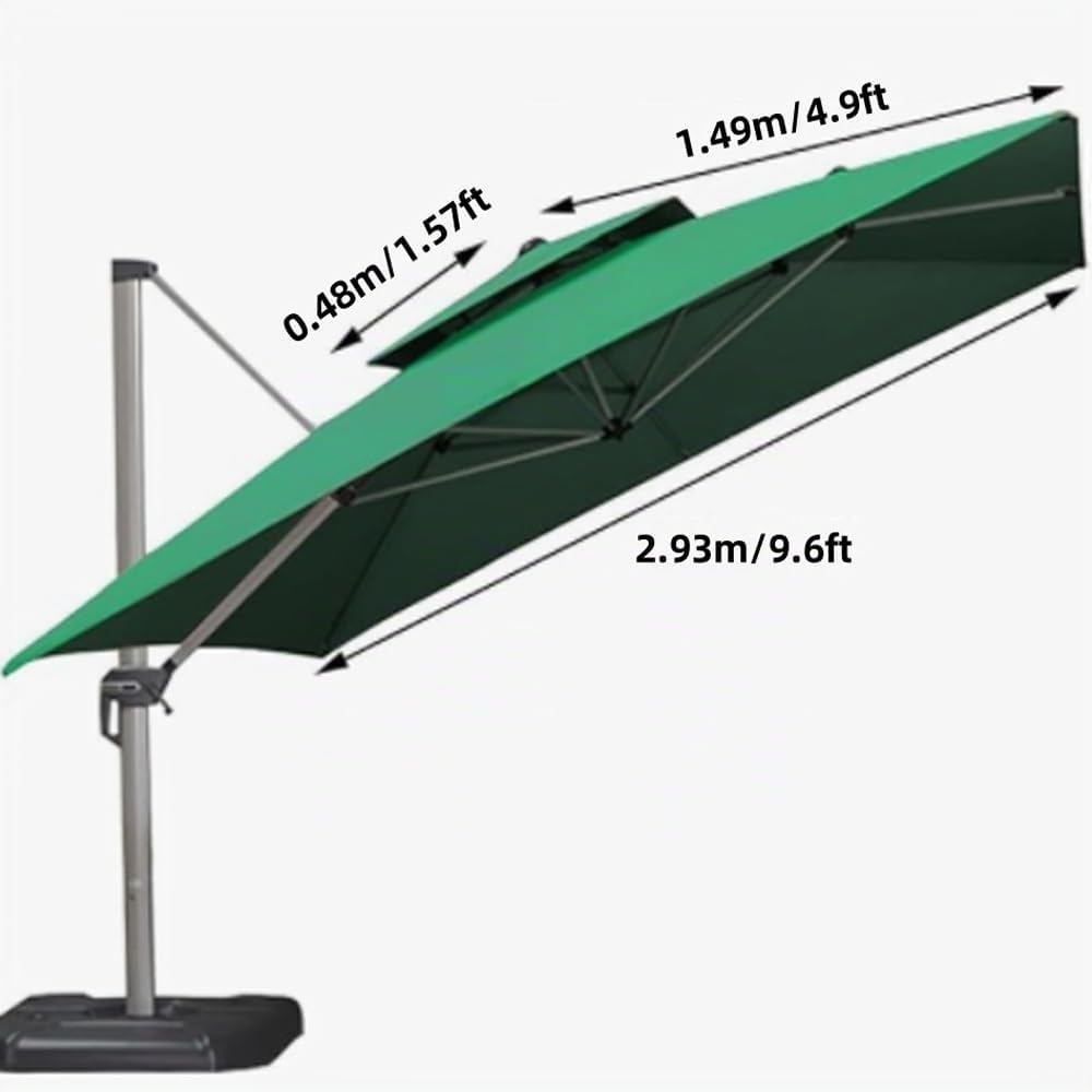 300x300cm Telo di Ricambio per Offset/Ombrello, Tessuto di Ricambio per Quadrato Ombrellone Copertura di Ricambio per Ombrellone da Mercato Esterno(Khaki)