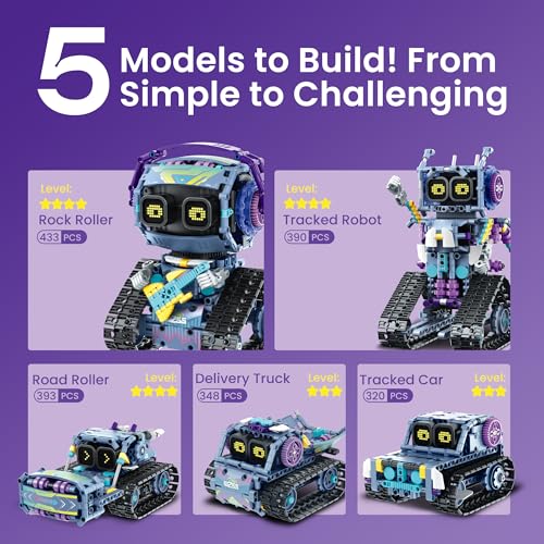 Sillbird Robot Building Kit with Remote Control STEM Gifts for Kids Boys Ages 8-12, Coding Robotic Technic Creative Toys for Birthday - Build 5in1 Model with 433 Pieces - Image 7