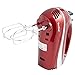 VonShef 5-Speed Hand Mixer - Electric 250W Hand-held Mixer with Turbo Boost Button & Stainless Steel Accessories (Chrome Beater, Dough Hook & Balloon Whisk) for Baking Cookies, Brownies & Cakes - Red