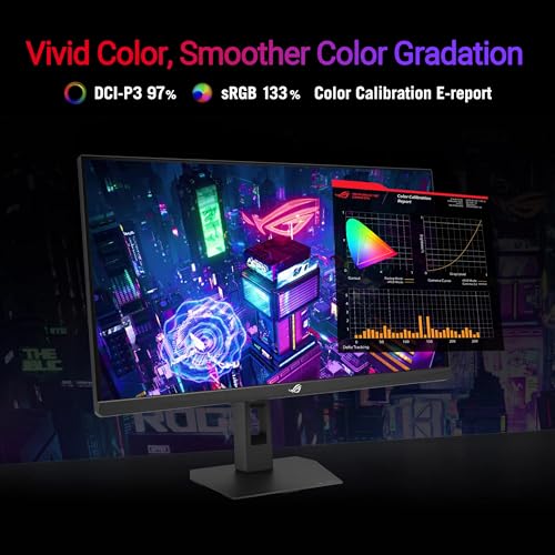 Image of ASUS ROG Strix 27 inch 1440P HDR Gaming Monitor (XG27ACMES) - QHD (2560x1440), 255Hz, 0.3ms, Fast IPS, Extreme Low Motion Blur Sync, G-SYNC Compatible, DisplayWidget, Tripod Hole, Gaming AI, 3 yr warranty