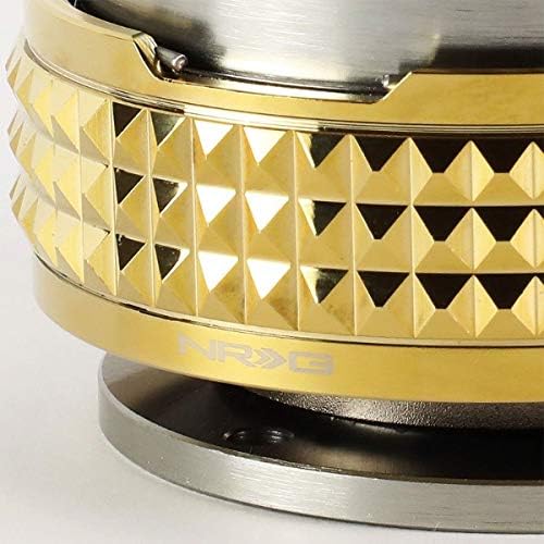 NRG (SRK-210GM-CG) Gunmetal Body/Chrome Gold Ring Gen 2.1/Pyramid Series Steering Wheel Quick Release Adapter 6-Hole