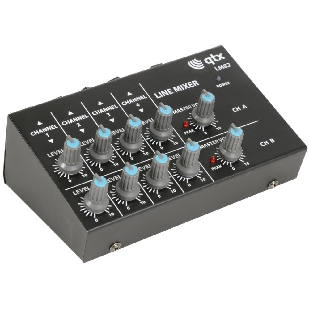 4 Stereo Channel Line Level & Instrument/Microphone Mixer