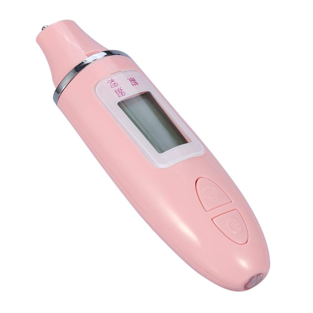 Sonew Analyseur de peau, Testeur de capteur facial Portable Digital LCD Display Precision Face Humidité Humidité Testeur d'huile pour la maison, Salon, Voyager(Pink)