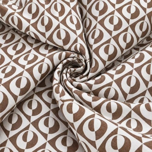 Image of HOMETHREADS Stretchable Elastic Jacquard Chair Seat Cover and Waterproof Dining Table Cover - Removable & Washable, Durable Seat Protector for Dining Room (Coffee, 4Chairs+1Table Cover (150X180))