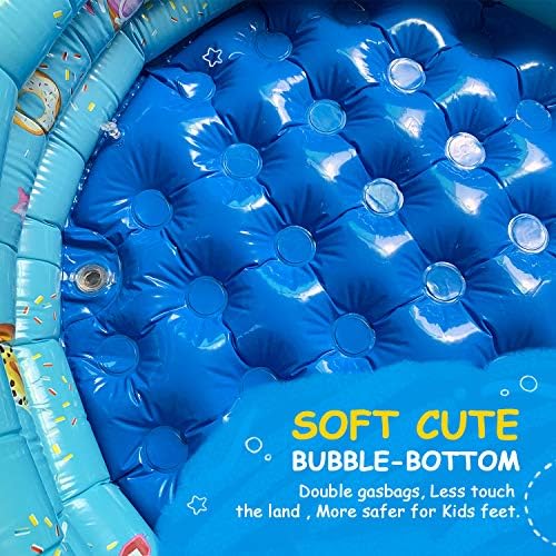 Bestrip Kids Paddling Pool Inflatable Kiddie Pool 3 Ring Cycles 110cm x 30cm Swimming Pool Indoor&Outdoor Baby Toddler Water Game-Blue
