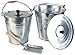 Produktbild 5-teiliges Eimer Set Metall 10l 14l verzinkt mit Deckel Streugut Garten Holzgriff