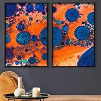 2 Piece Framed Canvas Wall Art Organic Fluids Canvas Prints Home Artwork Decoration for Living Room,Bedroom - 16