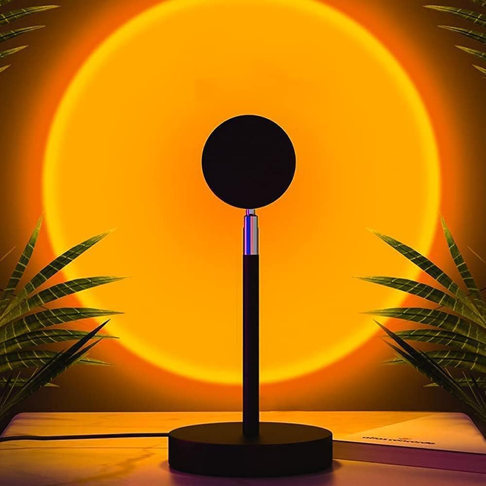 YU WELL Generic Sunset Lamp Projection, Multiple Colors Sunlight Projector, LED Lights Floor Lamp, Rainbow Night Light for Christmas Decorations, 360 Degree Rotation, PhotographyPartyHomeBedroom, Sun